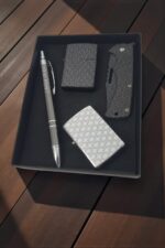 Gravür Desen Serisi 4 Parça Set 2 Gravür Desen Çakmak Gravür Desen Çakı Ve İsme Özel Tükenmez Kalem - Görsel 2