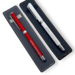 Öğretmenler Günü Hediyesi 2'li İsme Özel El Yapımı Deri Kılıflı Touch Pen Kalem Seti
