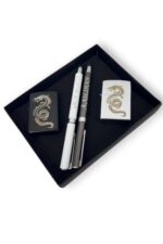 2 İsme Özel Touchpad Tükenmez Kalem 2 Ejderha Desenli Benzinli Çakmak 4 Parça Kişiye Özel Set - Görsel 3